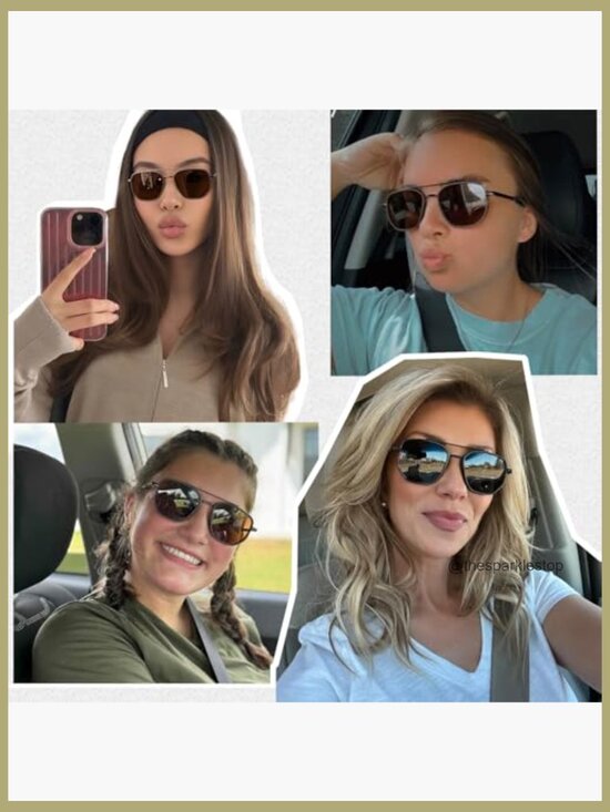 Polarized Aviator Sunglasses with Metal Frame UV Protection main image 7